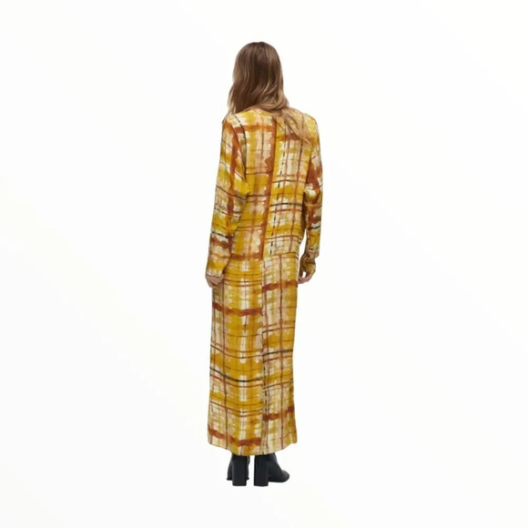 ZARA | Mustard | PRINTED MIDI DRESS - Picture 10 of 15